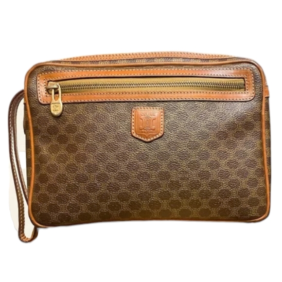 CELINE Macadam Pattern Clutch in Brown - Picture 1 of 11